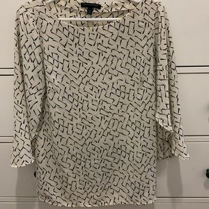 Banana Republic Pattern Blouse - cream and black